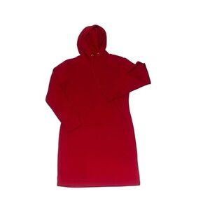 Rosie Red Hooded Sweatshirt Dress. (M)